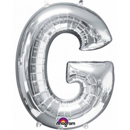 Letter G ballon zilver 86 cm