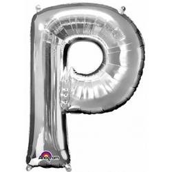 Letter P ballon zilver 86 cm