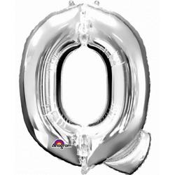 Letter Q ballon zilver 86 cm