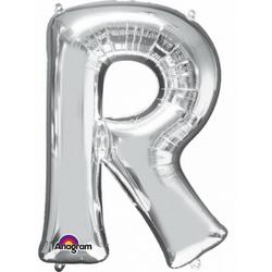 Letter R ballon zilver 86 cm
