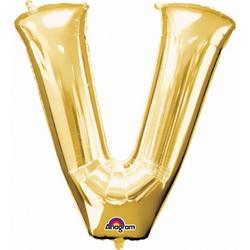 Letter V ballon goud 86 cm