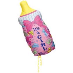 folieballon - fles geboorte meisje