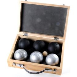 Longfield Games Jeu De Boule Set 6 Ballen Zwart/Grijs In Koffer
