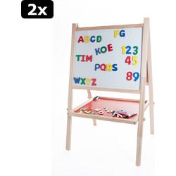 2x Schoolbord - whiteboard hout 88 x 54 x 43cm