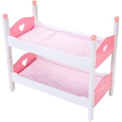 Angel Toys Poppenstapelbed poppenbed - Hout - Wit/Roze