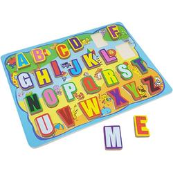 Kleurrijke Houten alfabet puzzel met dikke stukken