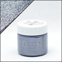 Angelus Glitterlites - Metaal kleurig - 29,5 ml Glitter verf voor o.a. leer (Gunmetal)
