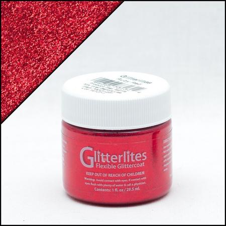 Angelus Glitterlites - Rood - 29,5 ml Glitter verf voor o.a. leer (Ruby Red)