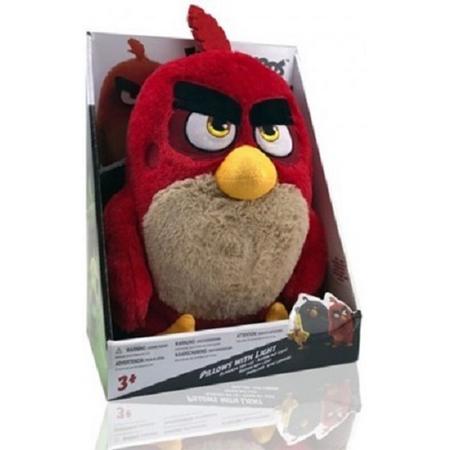 Angry birds Boze rode knuffel/ kussen met lampje (40cm)