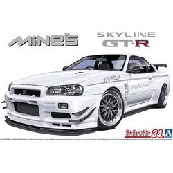 1:24 Aoshima 05986 Nissan Mines BNR34 Skyline GT-R 02 Plastic kit