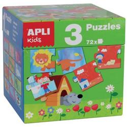 Apli Kids puzzels assortiment, doos met 3 puzzels