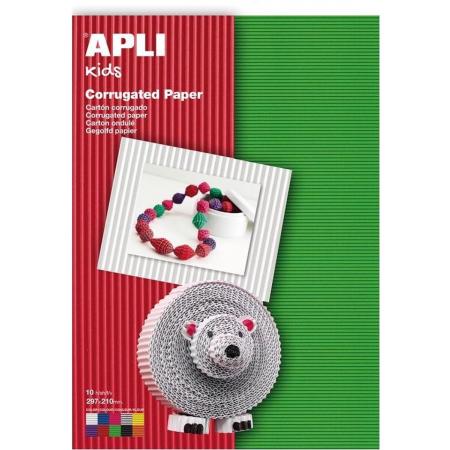APLI Geribbeld karton 180  g/m²  - 10 vel/kleuren
