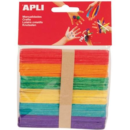 Apli Kids gekleurde houten sticks, pak van 50 stuks ass