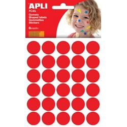   Stickers cirkels, rood, diameter: 20 mm, 180 stuks