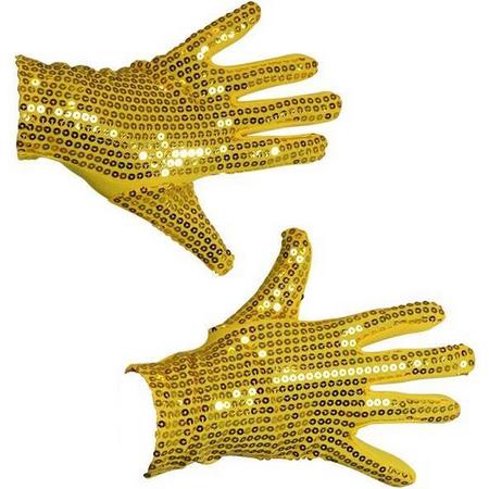 Handschoen goud pailletten