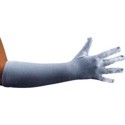 Handschoenen zilver satijn luxe (40cm)