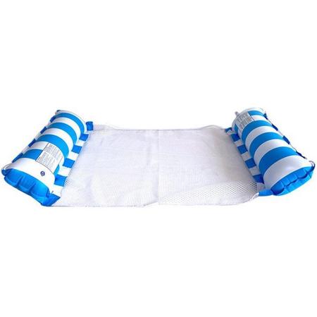 AquaSouth Waterhangmat - Hangmat - Opblaasbare hangmat - Waterspeelgoed - Donkerblauw gestreept