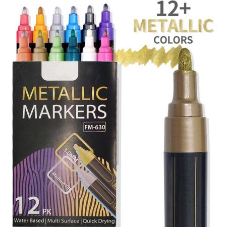 ArToGo - Stiften - Verfstiften - 3.0 tip - Acryl stiften - Happy Stones - 12 kleuren - Acrylverf
