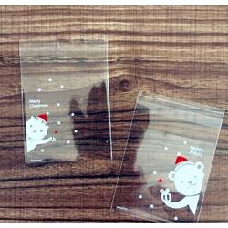40x Transparante Kerst Uitdeelzakjes - Traktatie Zakjes met plakstrip - Snoepzakjes - 7x7 cm - 20 stuks kitten en 20 stuks beertje