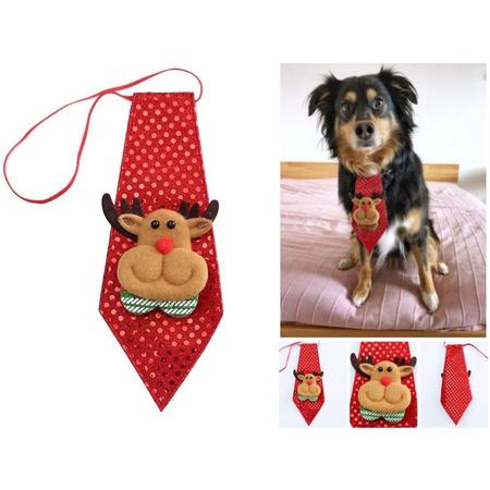 Mini 3D Kerststropdas - Kerstmis stropdas - Kerst Hert - Voor kinderen en de hond - Rudolph 1 stuks