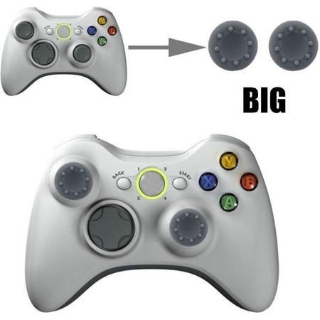 Thumb grips - Controller Thumbgrips - Joystick Cap - Thumbsticks - Thumb Grip Cap voor Playstation PS4 en Xbox - 2 stuks Groot 8 dots extra grip Grijs
