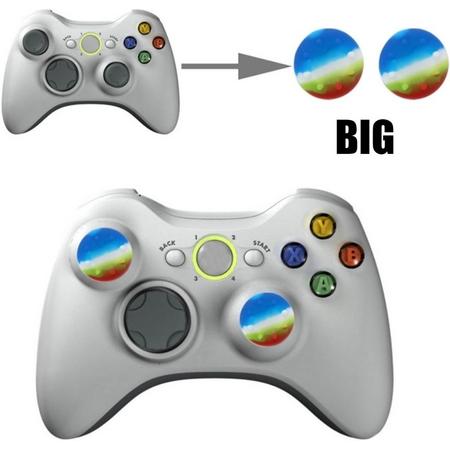 Thumb grips - Controller Thumbgrips - Joystick Cap - Thumbsticks - Thumb Grip Cap voor Playstation PS4 en Xbox - 2 stuks Groot 8 dots extra grip Multicolor Regenboog