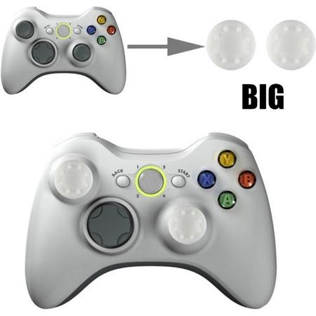 Thumb grips - Controller Thumbgrips - Joystick Cap - Thumbsticks - Thumb Grip Cap voor Playstation PS4 en Xbox - 2 stuks Groot 8 dots extra grip Wit