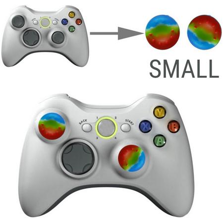 Thumb grips - Controller Thumbgrips - Joystick Cap - Thumbsticks - Thumb Grip Cap voor Playstation PS4 en Xbox - 2 stuks Klein 10 dots extra grip Multicolor Regenboog