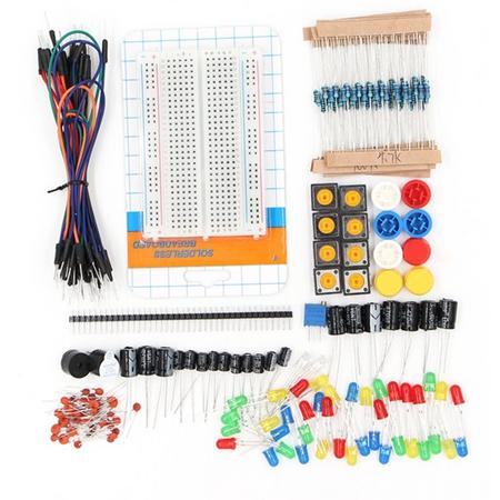 Arduino Geschikte Componenten Starters Set - Weerstanden / Condensator / LEDS / Mini Breadboard