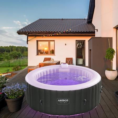 AREBOS In-Outdoor Spa Zwembad Wellness Opblaasbare massage ronde met LED