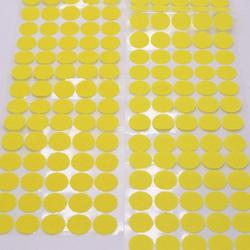 99x Zelfklevende Klittenband Stickers - Geel - 10 mm - Klitten Band Stickers - Geschikt voor Textiel - Voor Knutselen - Dubbelzijdige Stickers - Dubbelzijdige klittenband