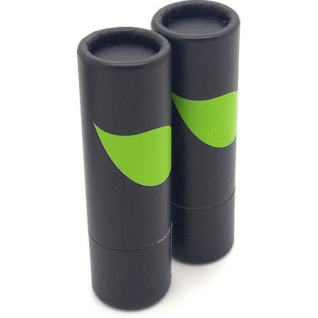 Eco-friendly empty lipstick cases x 10 - made from cardboard paper- Black with green leaf