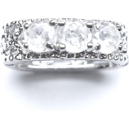 Art & Pearls – 10 zilverkleurige anti-allergische verzamelsluiting met bergkristal