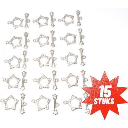 Art & Pearls – 15 anti-allergische zilverkleurige kapitel juwelen sluitingen met bergkristal