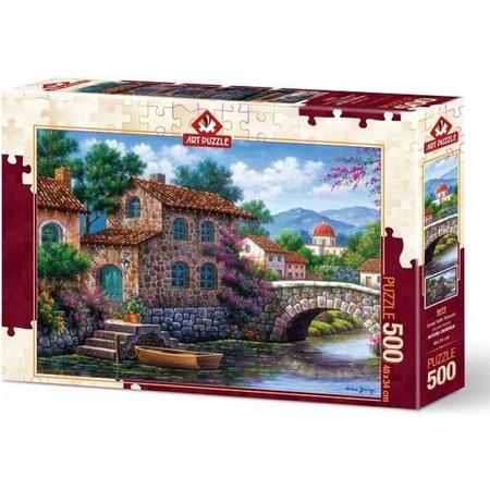 Canal With Flowers Puzzel 500 Stukjes