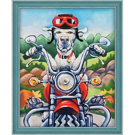 Diamond Painting Dog the Biker 24 x 30 cm
