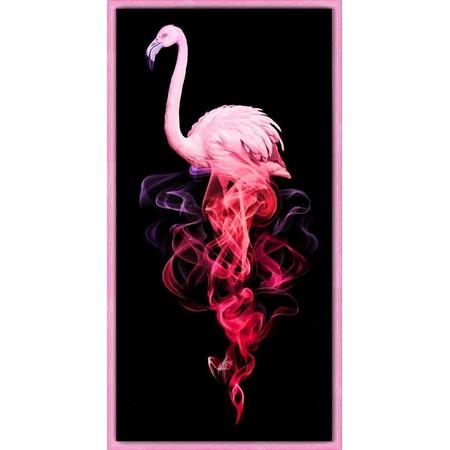 Diamond painting 30x60cm - Flamingo in the smoke