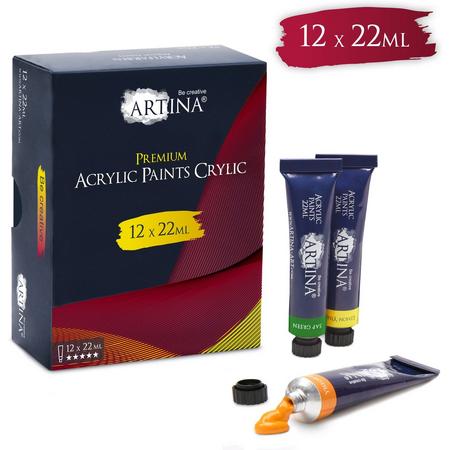 Artina Acrylverf Set 12 x 22 ml Hobbyverf Crylic
