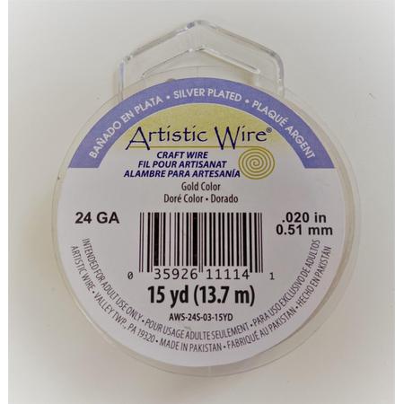Artistic wire 24, dikte 0,51 mm, goud, 14 m