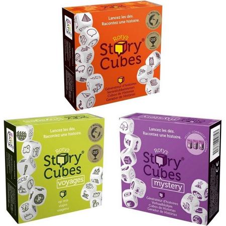 Spellenbundel - Dobbelspel - 3 Stuks - Rorys Story Cubes Voyages, Original & Mystery