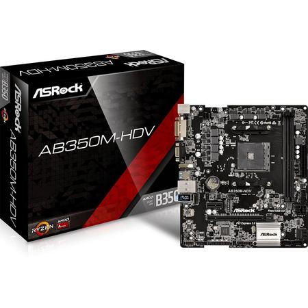 Asrock AB350M-HDV AMD B350 Socket AM4 Micro ATX moederbord