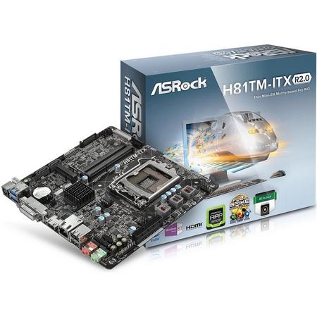 Asrock H81TM-ITX R2.0 Intel H81 Socket H3 (LGA 1150) Mini ITX moederbord