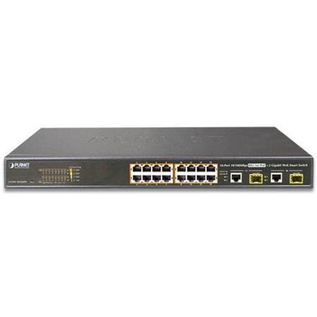 Planet FGSW-1816HPS Beheerde netwerkswitch L2 Fast Ethernet (10/100) Power over Ethernet (PoE) Zwart netwerk-switch