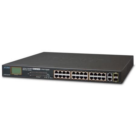 Planet FGSW-2622VHP Unmanaged L2 Fast Ethernet (10/100) Power over Ethernet (PoE) 1U Zwart netwerk-switch
