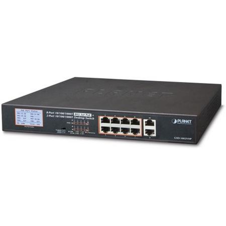 Planet GSD-1002VHP netwerk-switch Unmanaged Gigabit Ethernet (10/100/1000) Zwart 1U Power over Ethernet (PoE)
