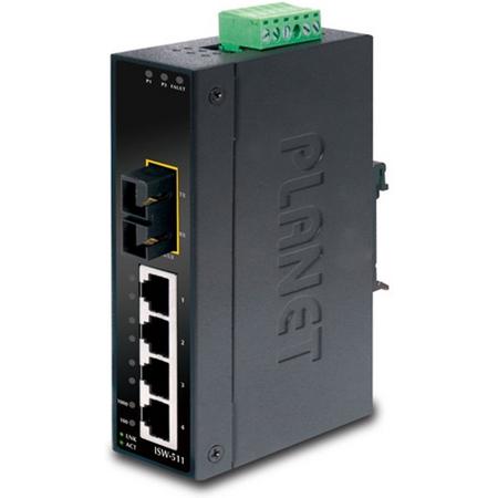 Planet ISW-511 Onbeheerde netwerkswitch L2 Fast Ethernet (10/100) Zwart netwerk-switch