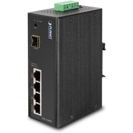 Planet ISW-514PSF Fast Ethernet (10/100) Power over Ethernet (PoE) Zwart netwerk-switch