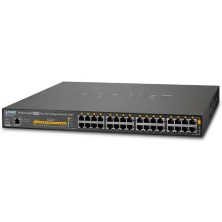 Planet UPOE-1600G Managed network switch Gigabit Ethernet (10/100/1000) Power over Ethernet (PoE) 1U Zwart netwerk-switch