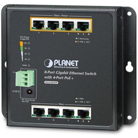 Planet WGS-804HP Onbeheerde netwerkswitch L2 Gigabit Ethernet (10/100/1000) Power over Ethernet (PoE) Zwart netwerk-switch