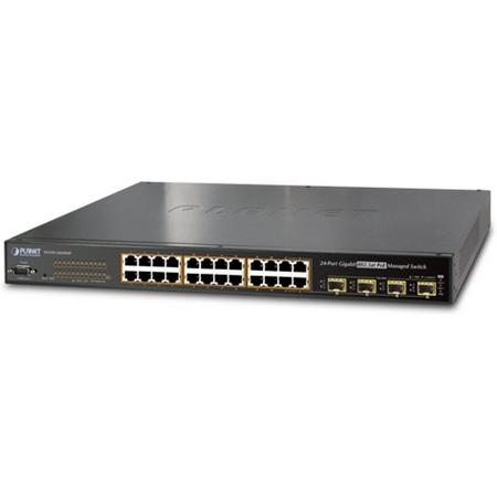 Planet WGSW-24040HP4 Beheerde netwerkswitch L2/L4 Gigabit Ethernet (10/100/1000) Power over Ethernet (PoE) Zwart netwerk-switch
